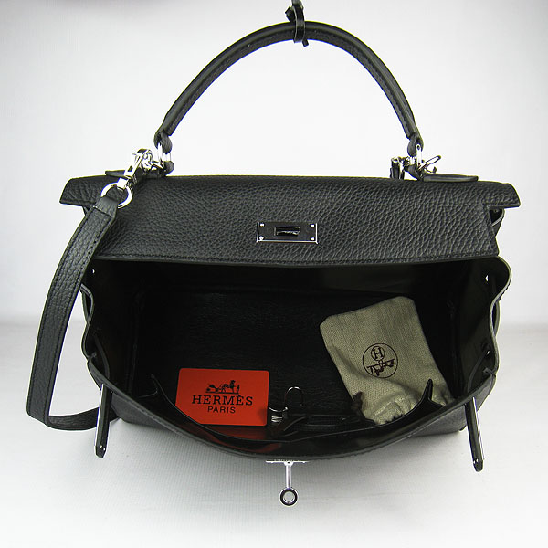 7A Replica Hermes Kelly 32cm Togo Leather Bag Black 6108